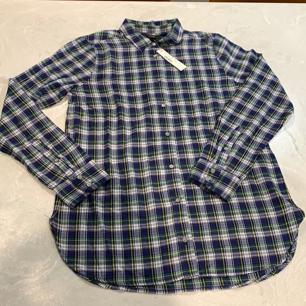 J Crew Plaid Button Down Shirt NWT